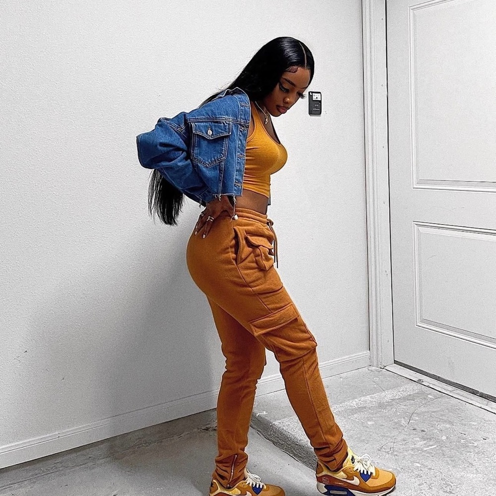 Rust Sweater Pants w/ Drawstring - Picture 3 of 13